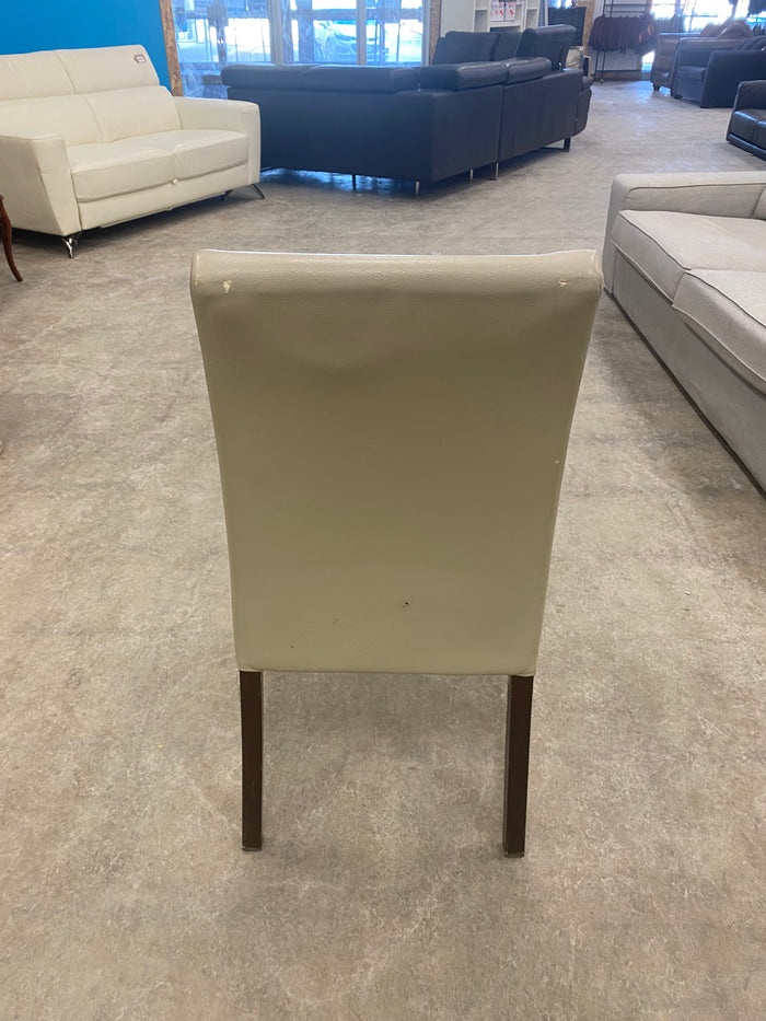 Faux Leather Cream Parsons - Style Dining Chair