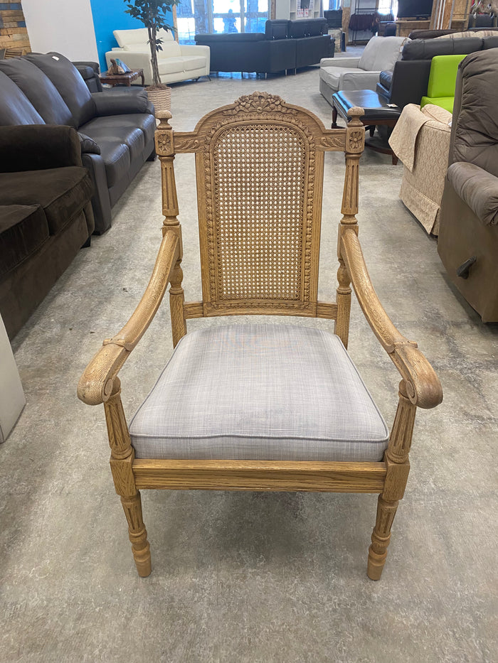 French Provincial - Style Cane Back Armchair