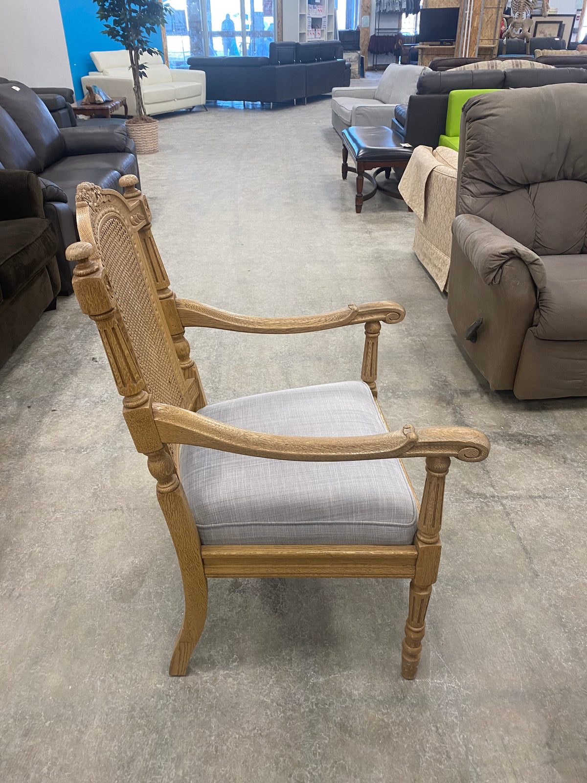 French Provincial - Style Cane Back Armchair