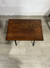 Antique Foldable Tray Table - Set of 4
