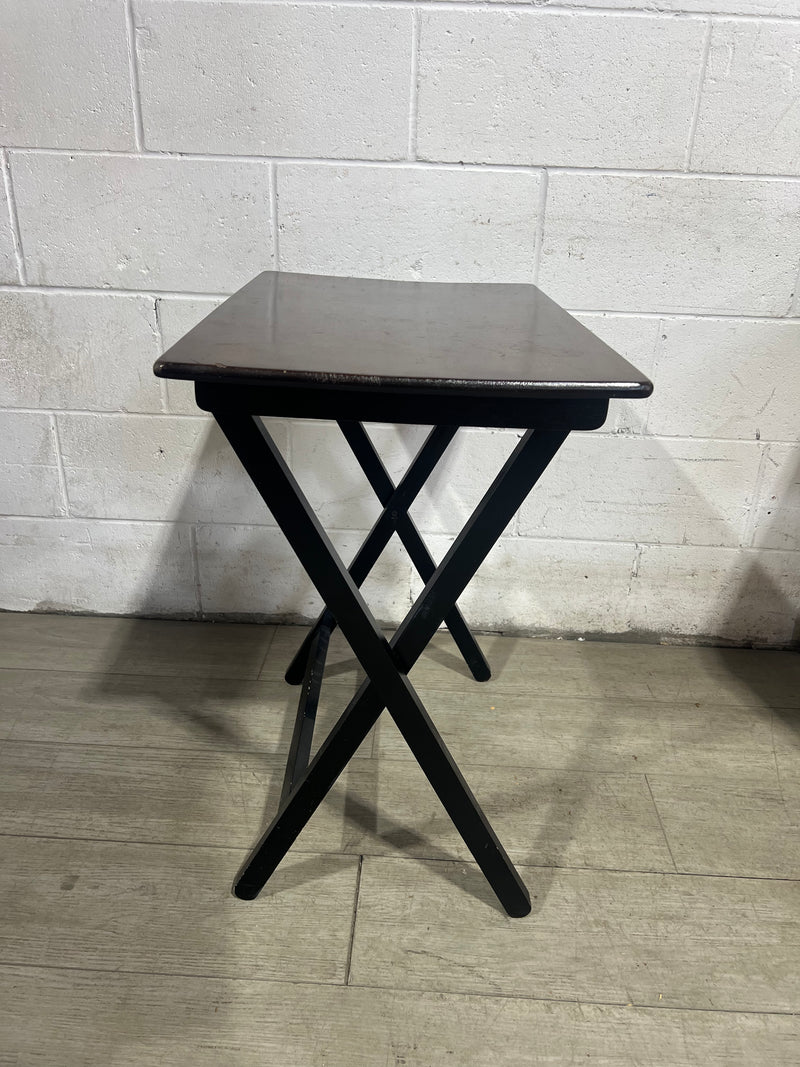 Antique Foldable Tray Table - Set of 4