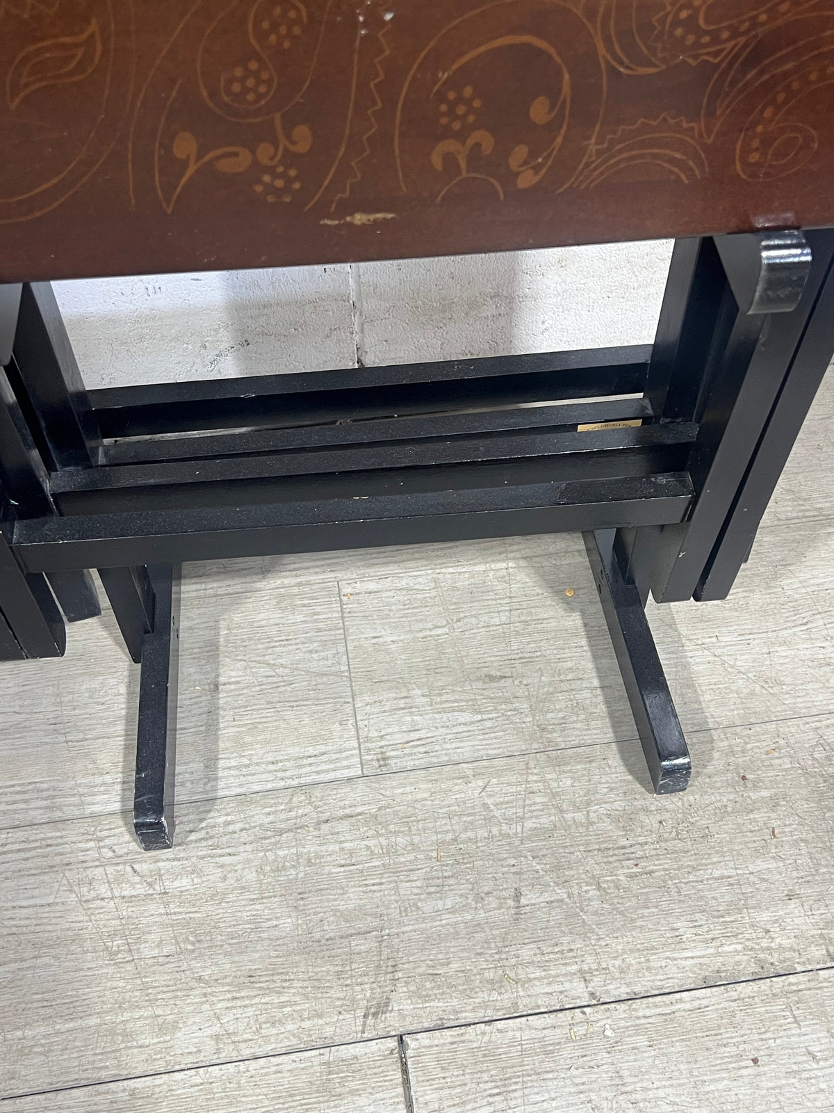 Antique Foldable Tray Table - Set of 4