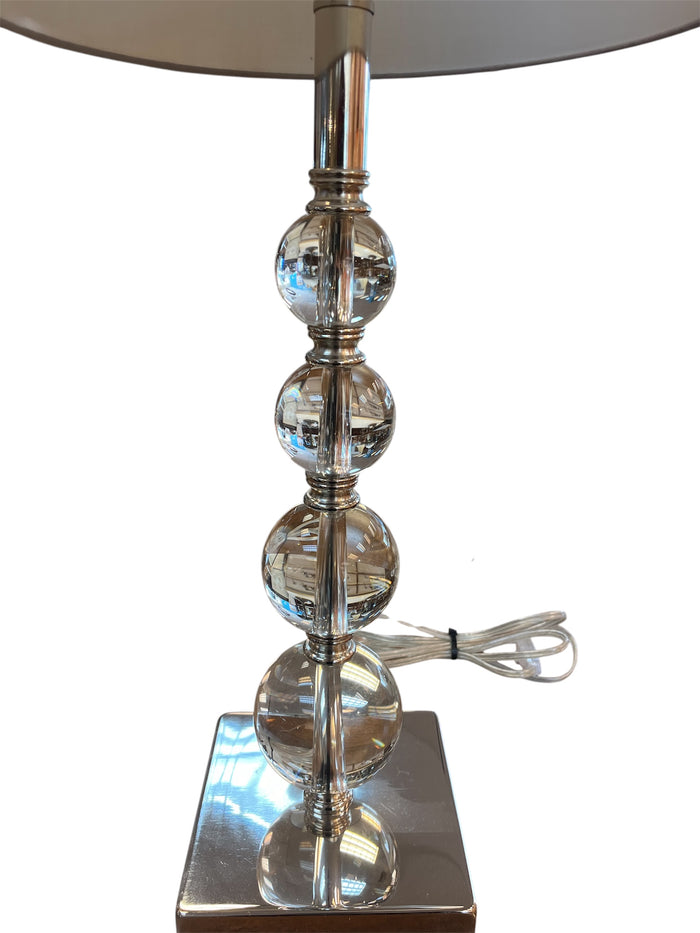 Modern Crystal Ball Table Lamps With White Drum Shades