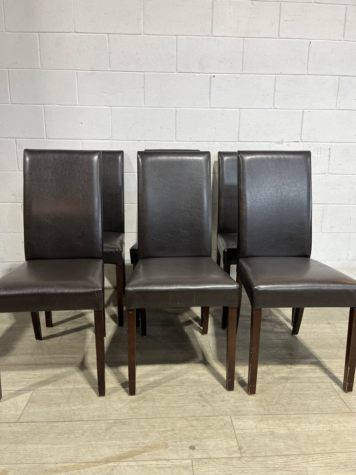 Set of 6 Faux Leather Dining Chairs