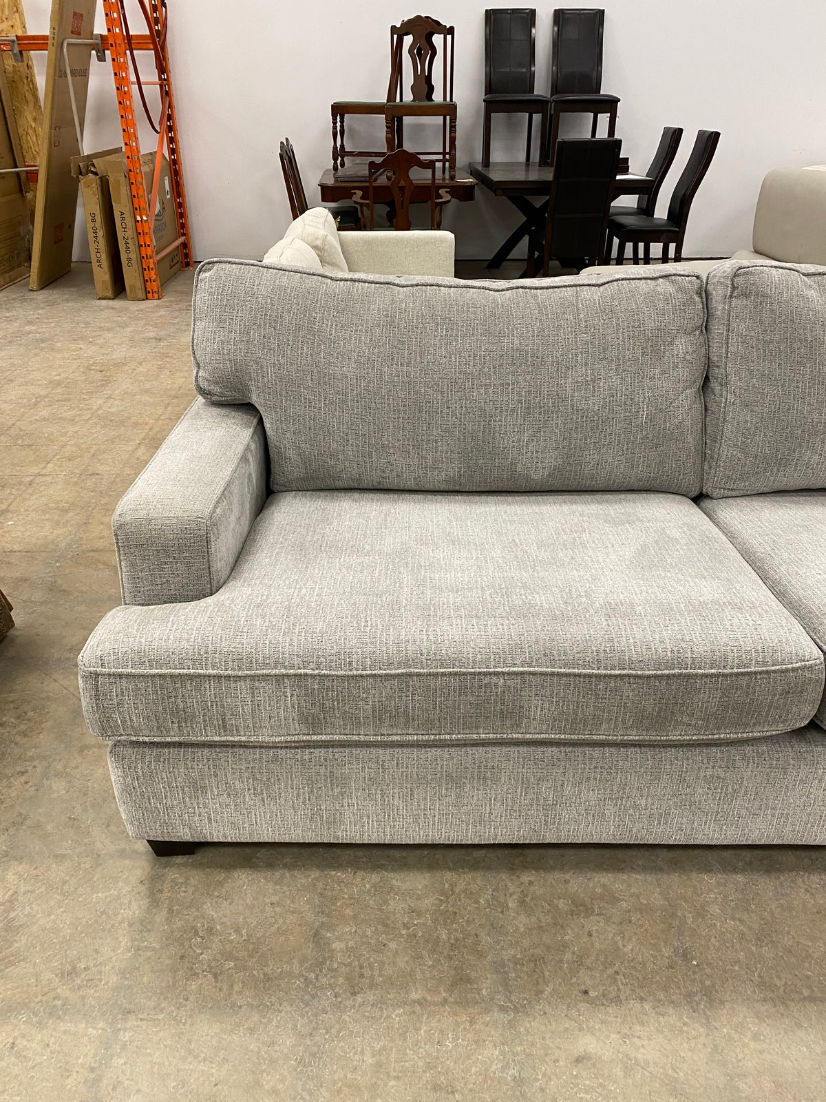 Modern Light Grey Chenille Fabric Sofa