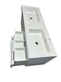 Double Vanity Sink With Floating Cabinet