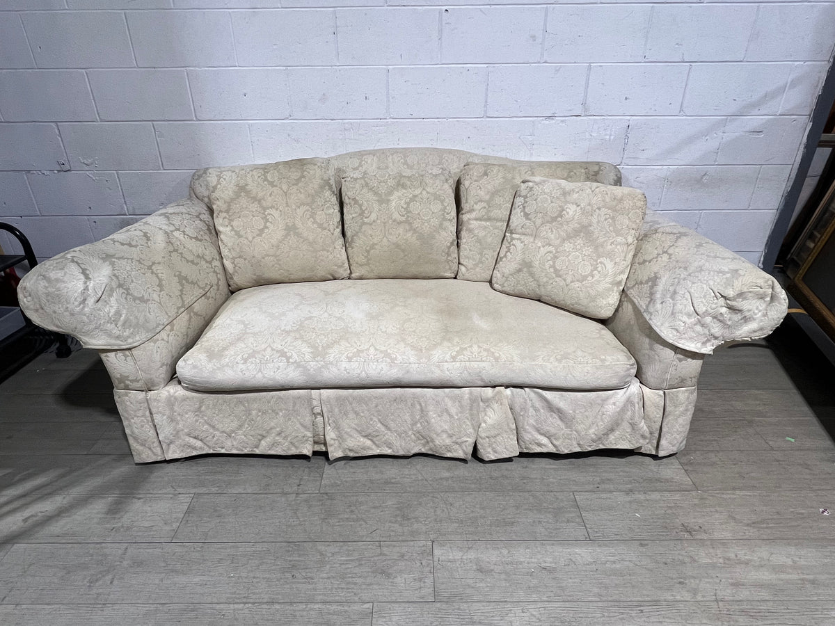 Cream Floral 3-Seater Sofa