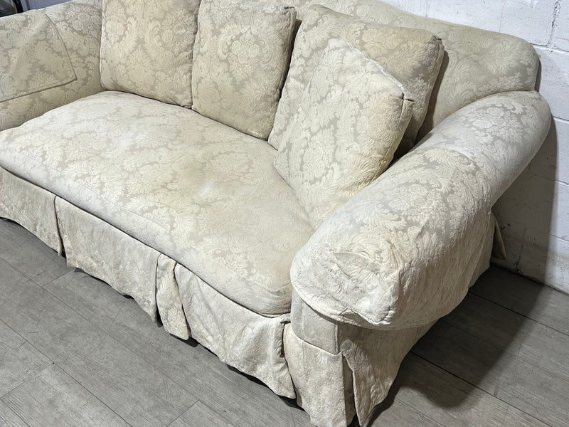 Cream Floral 3-Seater Sofa