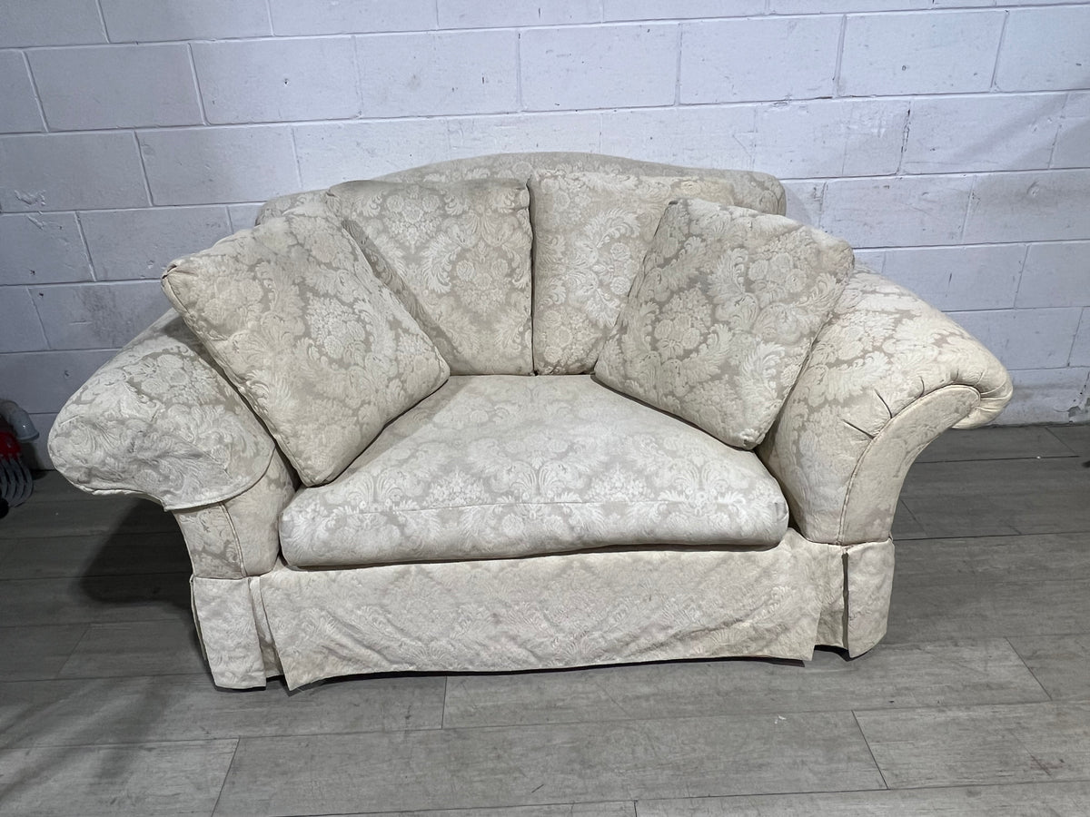 Cream Floral Loveseat