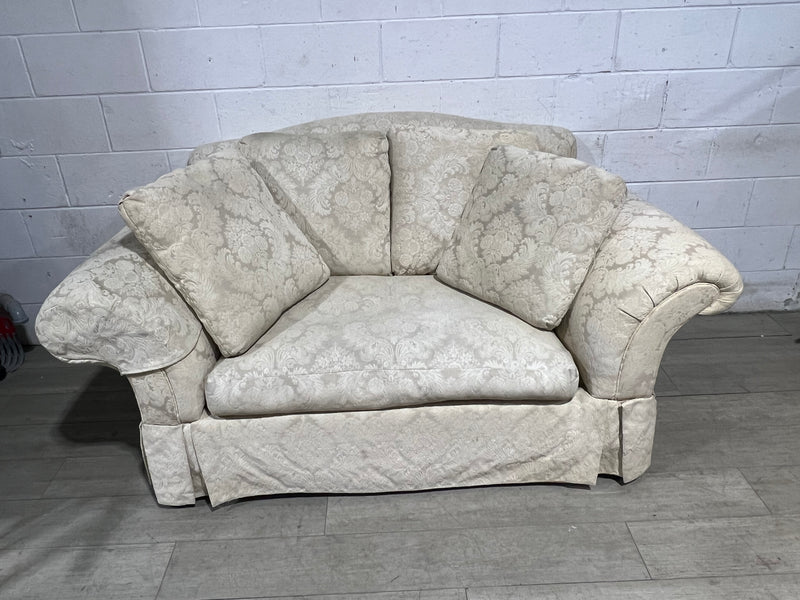 Cream Floral Loveseat