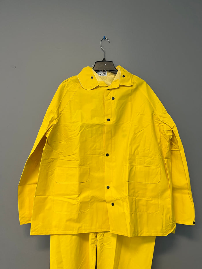 3 Piece Yellow Pvc Rain Suit