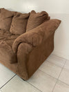 Brown Faux Suede Fabric Sofa