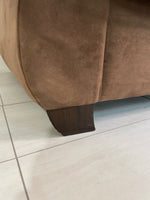 Brown Faux Suede Fabric Sofa