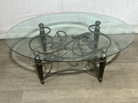 Oval Glass Top Coffee Table