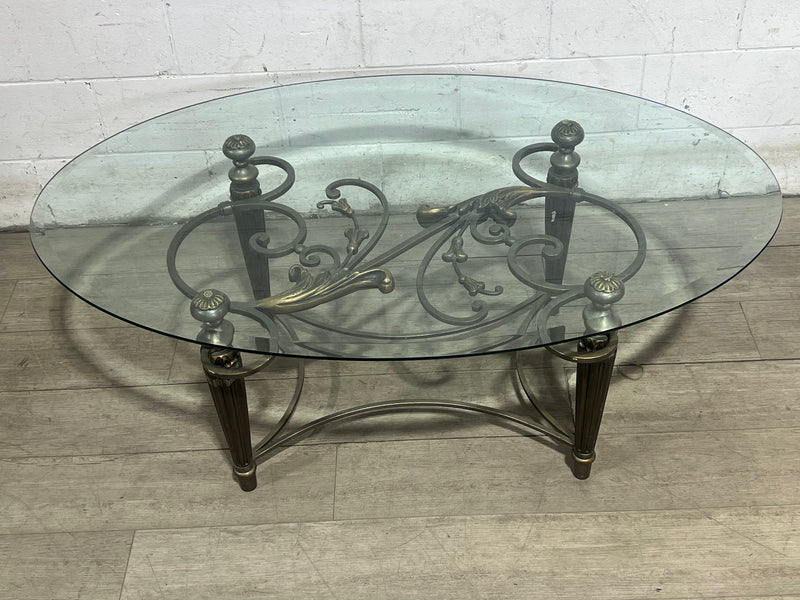 Oval Glass Top Coffee Table