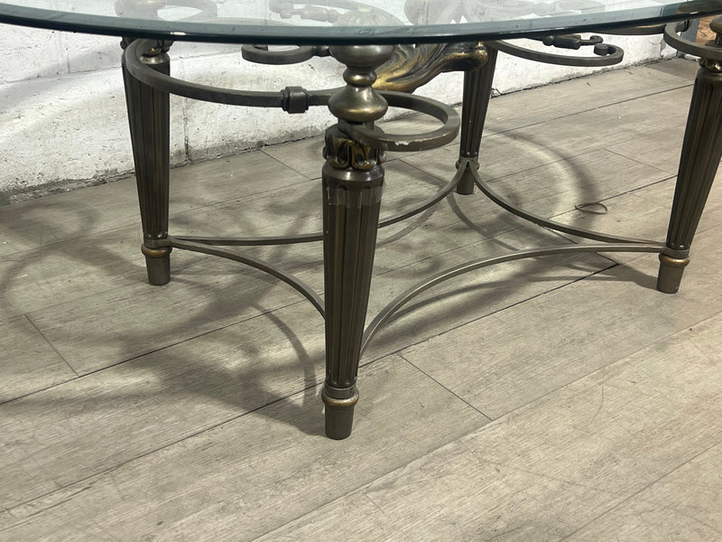 Oval Glass Top Coffee Table
