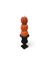 Decorative Stacked Pumpkins in Urn Planter