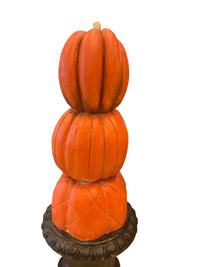 Decorative Stacked Pumpkins in Urn Planter
