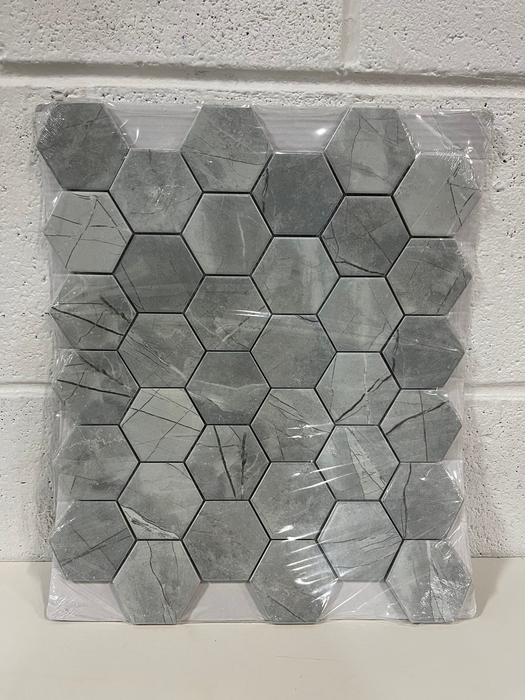 2" Pulpis Grey HD Matte Hexagon Porcelain Mosaic