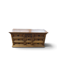 Link-Taylor Ornate Carved Oak  Tone 9 Drawer Dresser