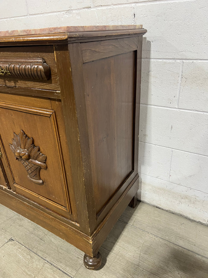Antique Sideboard With Marble Top
