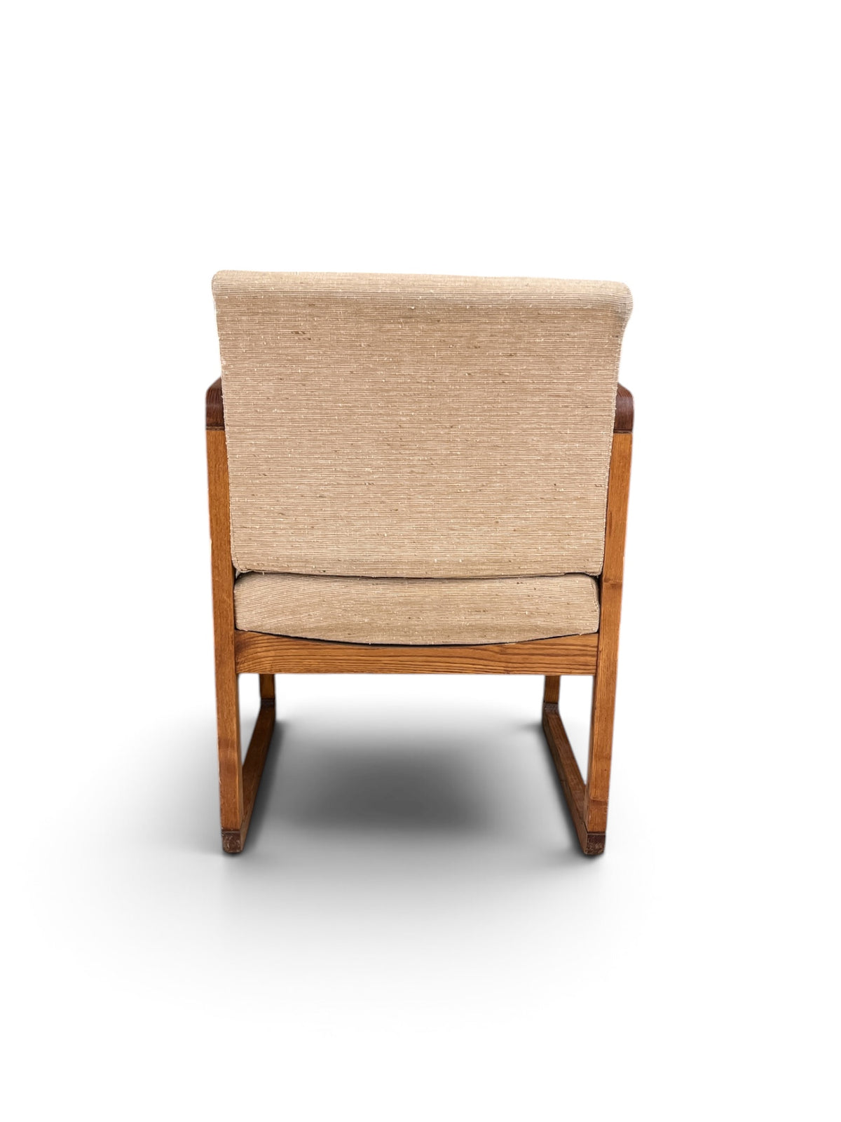 Cream Upholstered Mid Century Style Accent Chair