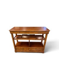 Wood Serving Table with Removable Serving Tray