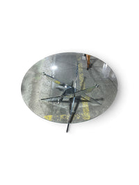 Modern Round Coffee Table with Chrome Legs & Glass Top