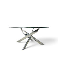 Modern Round Coffee Table with Chrome Legs & Glass Top