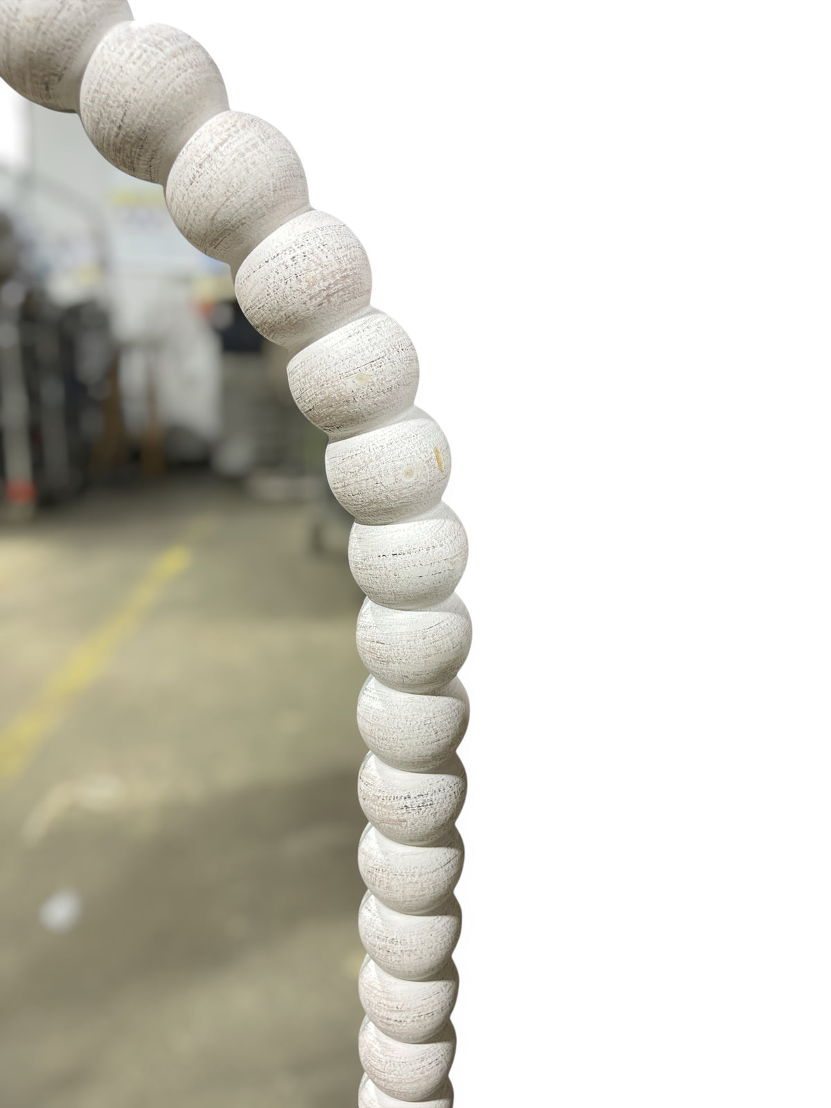 Arched Off White Beaded Wall Mirror
