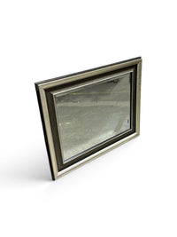 Two Tone Silver & Wood Framed Wall Mirror
