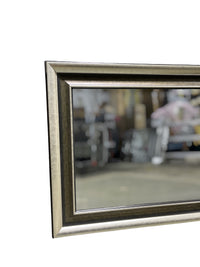 Two Tone Silver & Wood Framed Wall Mirror
