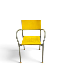 Dining Set with Dark Grey Table and 6 Yellow Chairs