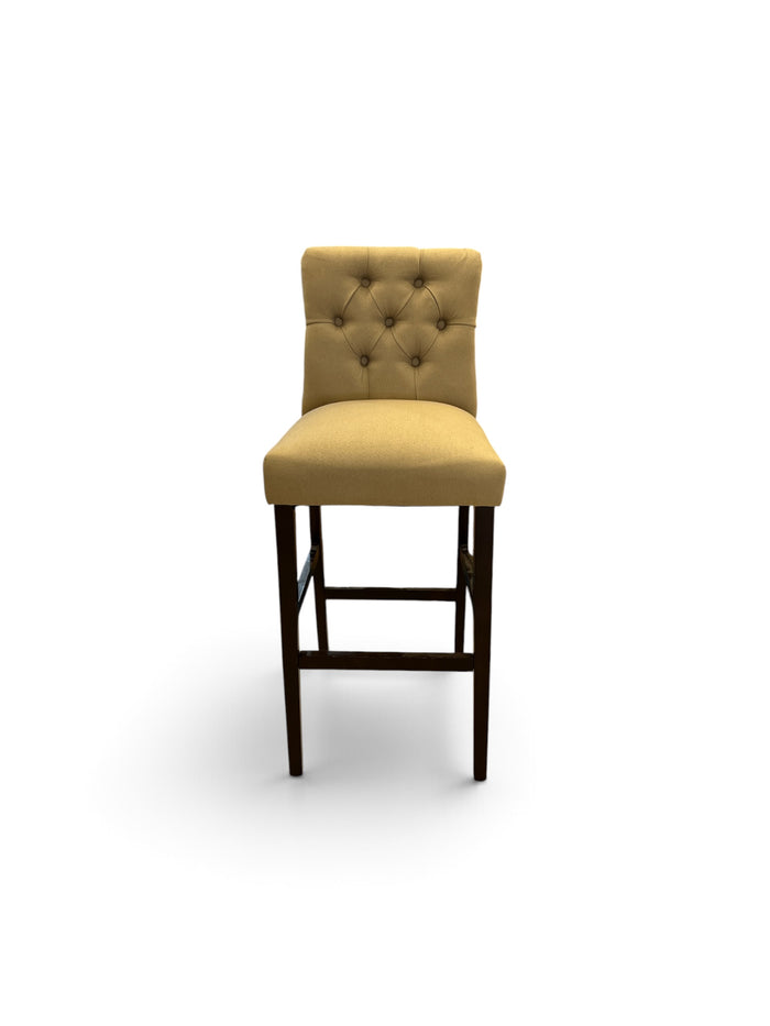 Light Grey Tufted Back Bar Stool