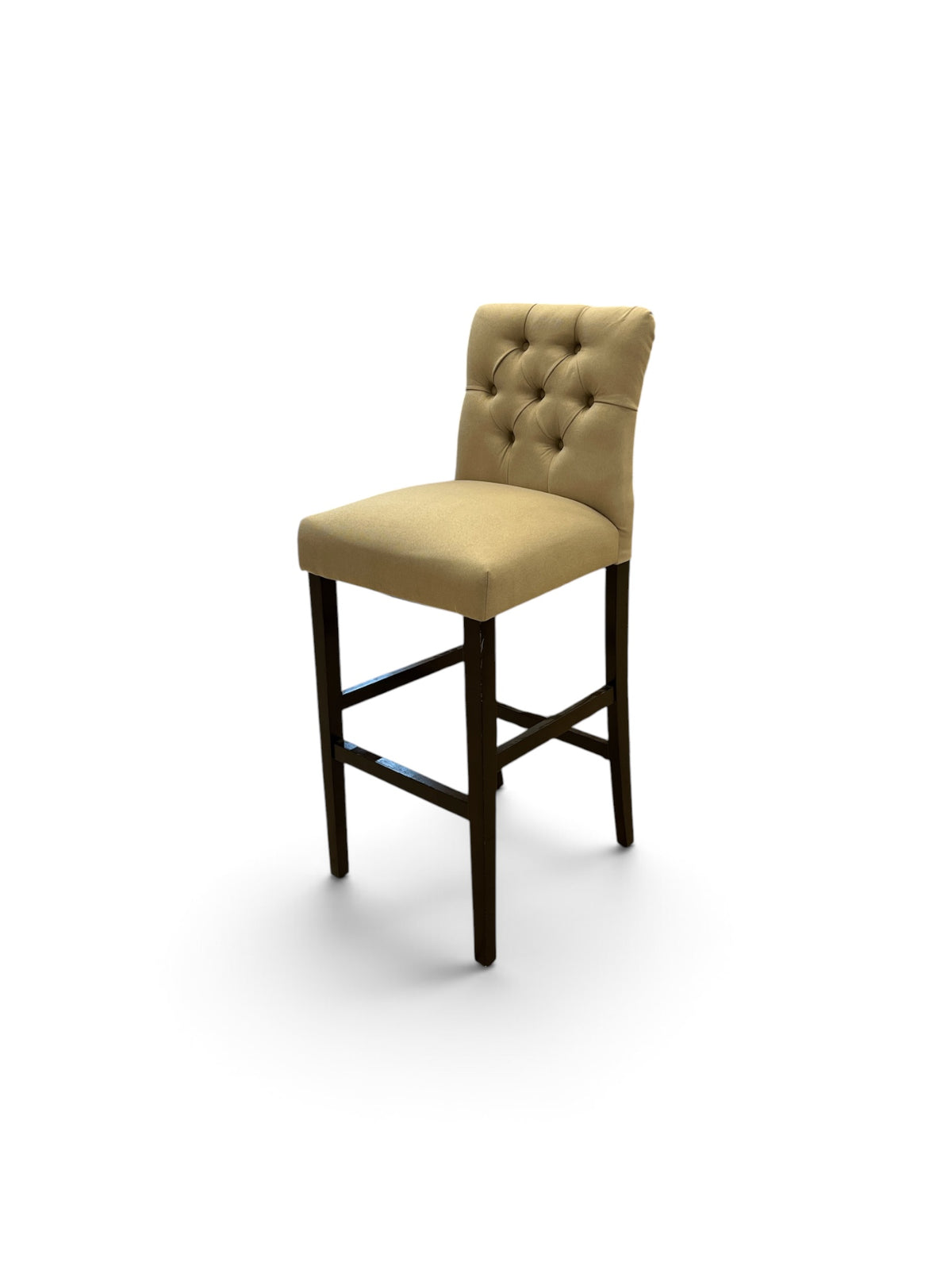 Light Grey Tufted Back Bar Stool