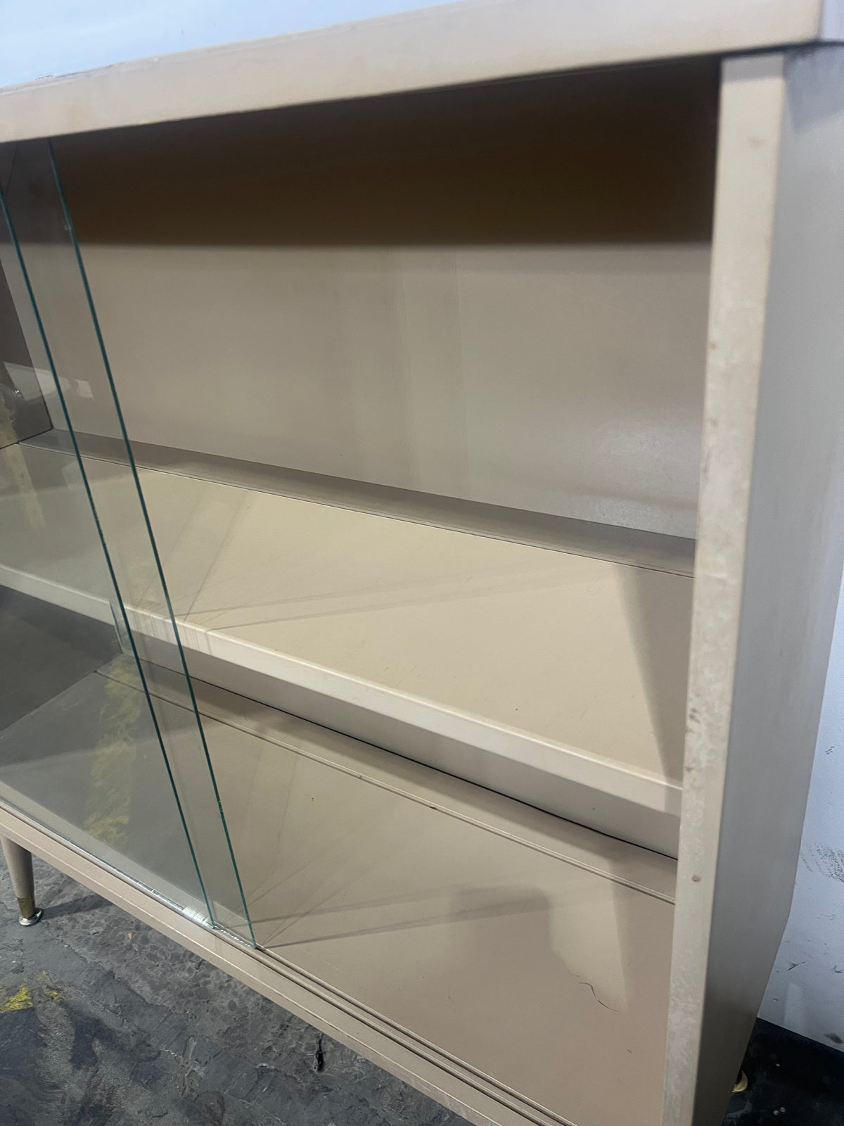 Mid Century Cabinet With Glass Front