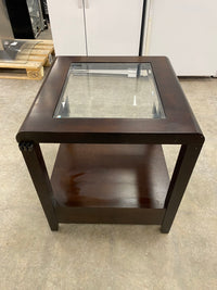 1 Drawer Espresso Contemporary Style Glass Inlay End Table