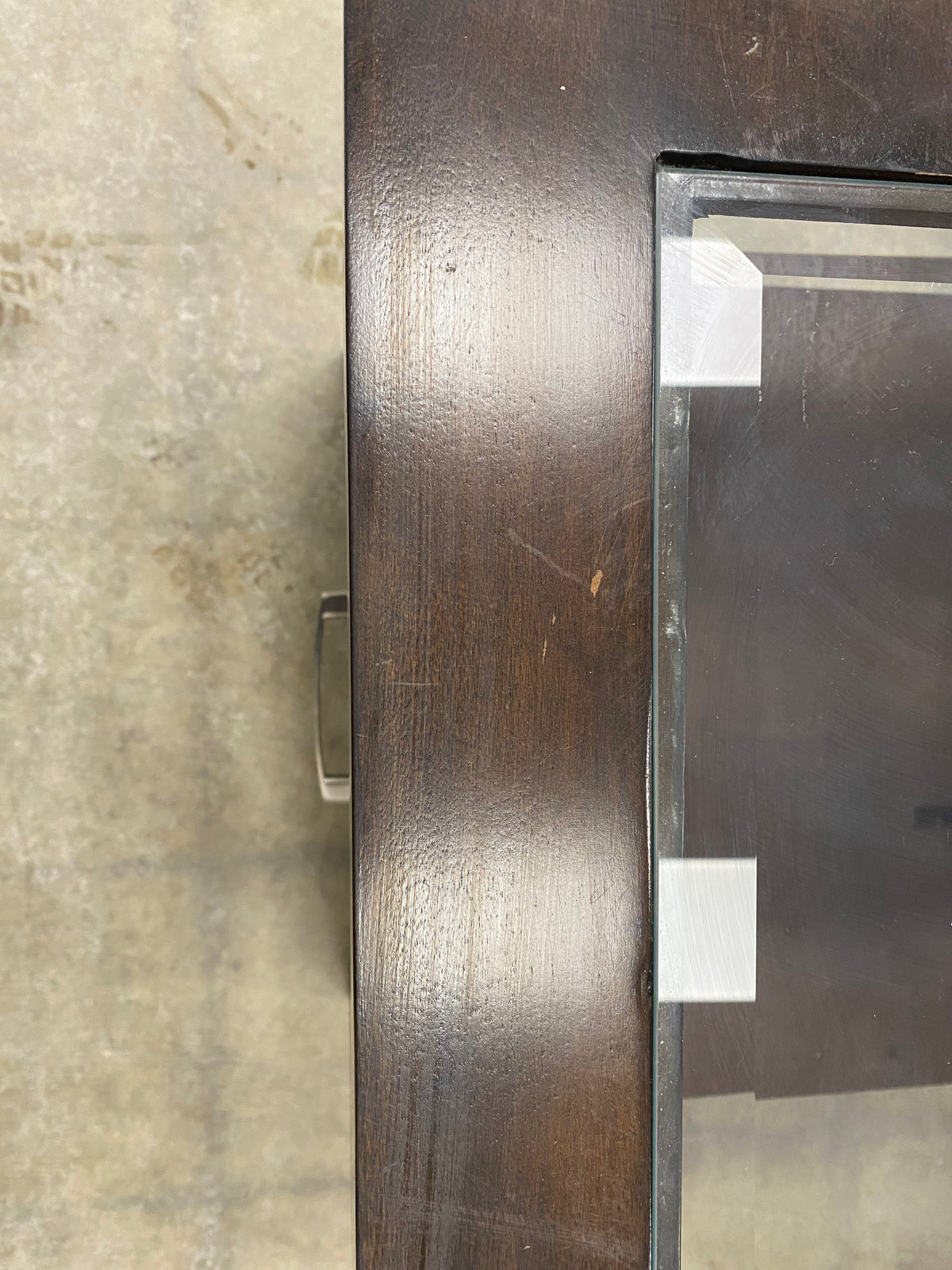 1 Drawer Espresso Contemporary Style Glass Inlay End Table