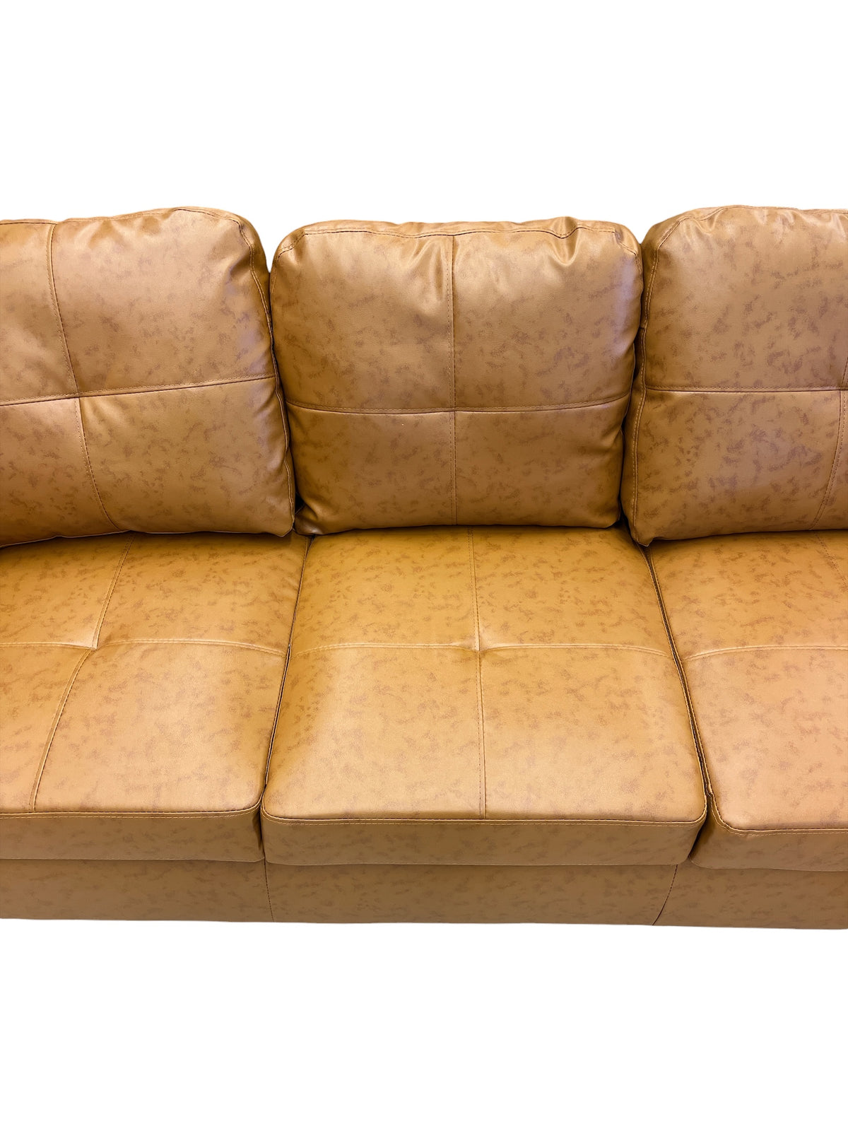 Cider Brown Leather Sectional Sofa with Chaise Piece