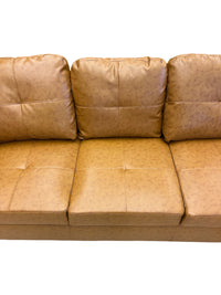 Cider Brown Leather Sectional Sofa with Chaise Piece