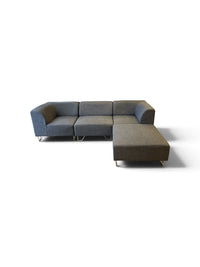 Grey Modular Sofa with Matching Ottoman