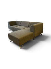 Grey Modular Sofa with Matching Ottoman