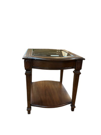 Deilcraft Wooden End Table with Glass Insert