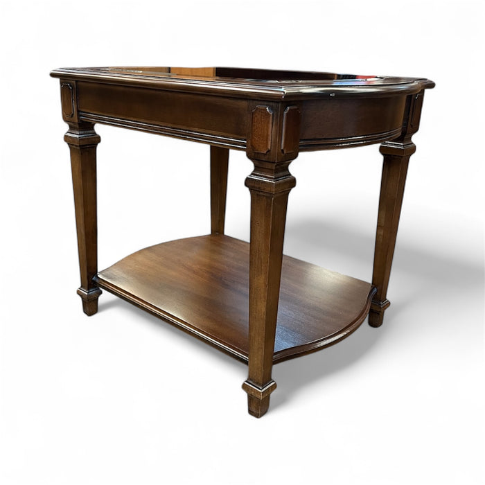 Deilcraft Wooden End Table with Glass Insert