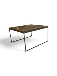 Wooden and Black Metal Square Coffee  Table