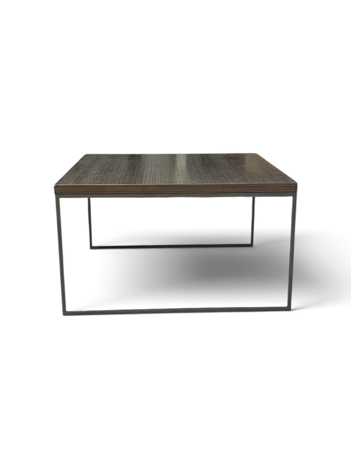 Wooden and Black Metal Square Coffee  Table