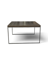 Wooden and Black Metal Square Coffee  Table