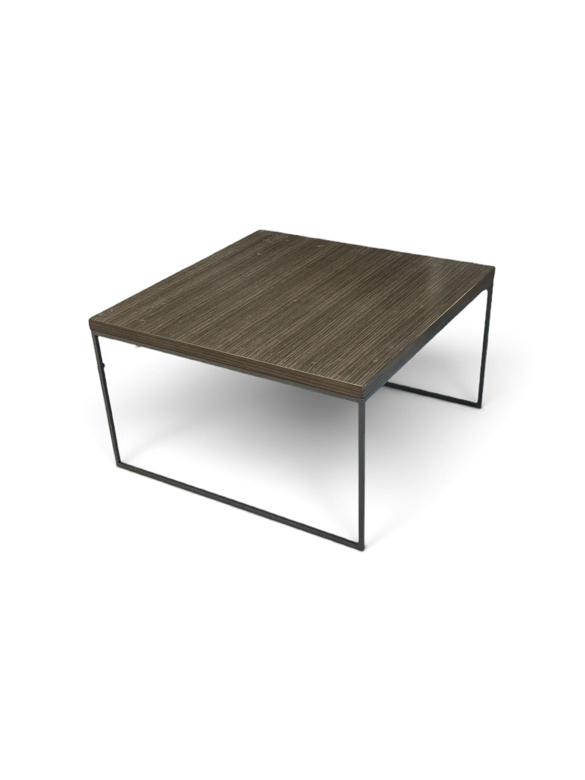 Wooden and Black Metal Square Coffee  Table