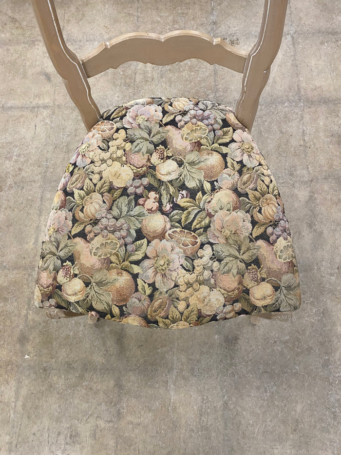 Ladderback Dining Chair with Floral Cushions