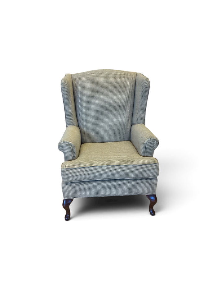 Classic Sage Green Wing Back Accent Chair